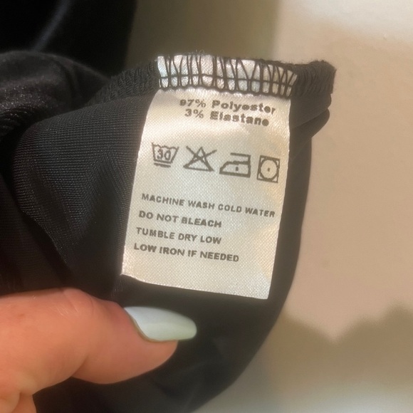 Brandy Melville Black V-Neck Velvet Style Dress - Picture 6 of 7